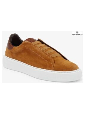 Bruno Magli New Lisbon Cognac Suede Slip-On Sneaker. Size 13M